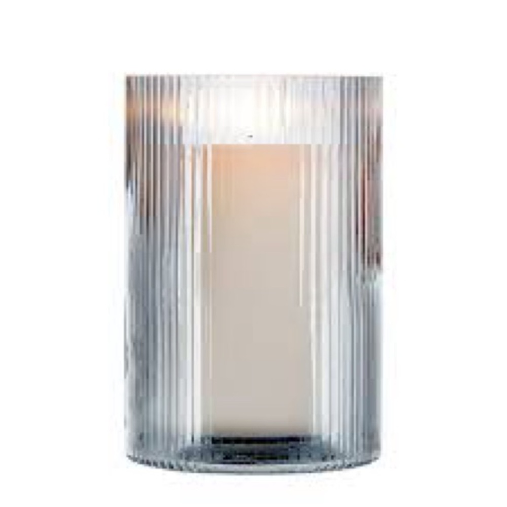 Better Homes & Gardens Blue Glass Ribbed Hurricane Candleholder, 8", Large